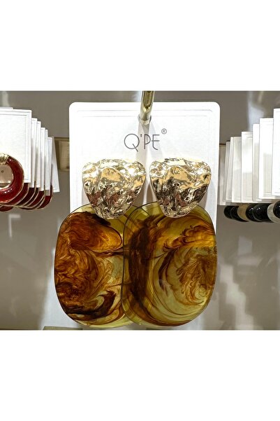 GLOW ACCESSORIES BAE Qpe Stainless Steel Gold Detail Acrylic Vip Earrings