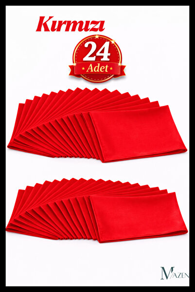 MAZEN 24 bucăți eșarfe din șifon de culoare roșie 45x45 cm