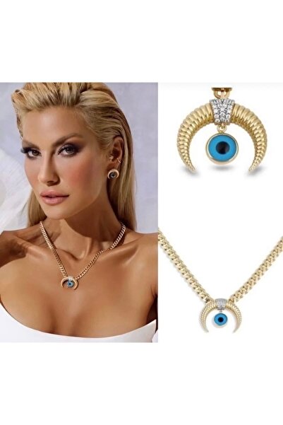 mibrillo Evil Eye Charm Ema Çağla Şikel Necklace (Women's Day, Mother's Day, ...