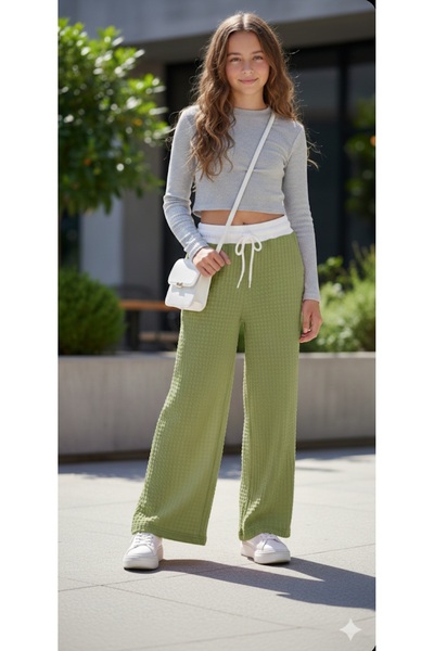 BEGONYA BEBECE KIDS Girls' Babil Kumas Palazo Model Seasonal Pants