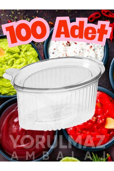yorulmaz ambalaj 🥫 80 Cc Plastik Kapaklı Sos Kabı 100 Adet – Sızdırmaz Şeffa...