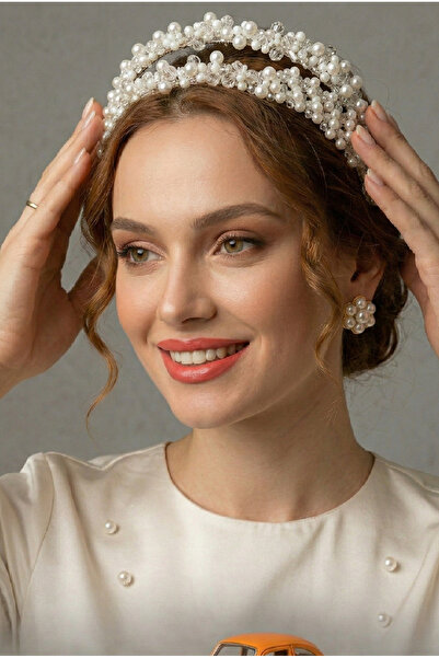 SavBrand Maternity Crown with Crystals and Pearls – Maternal Birth Crown, Hos...