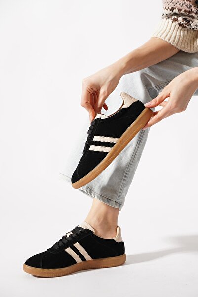 Moda Pie Pantofi sport pentru femei Kalecer Double Stripe piele naturală Negr...