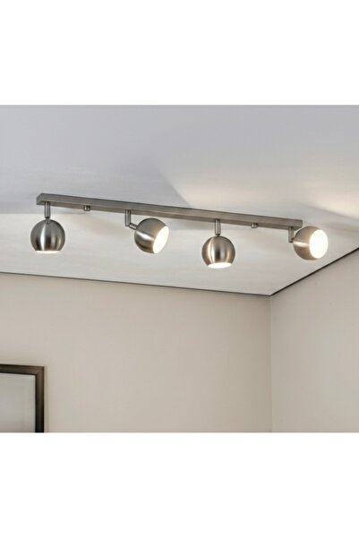 demet habek mylights GU10 Dörtlü İnox Hareketli Küre LED Spot Tavan Avize Os ...