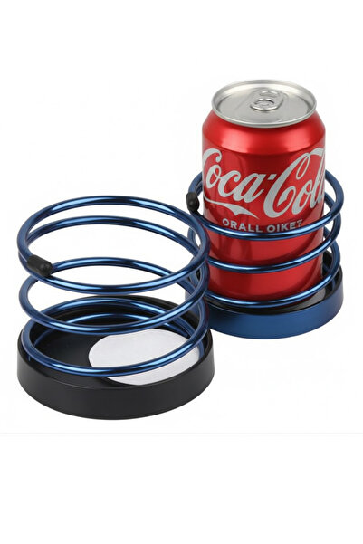 Baghes Θήκη ποτηριού για το αυτοκίνητο Μεταλλική θήκη ποτηριού με μπλε ελατήρ...