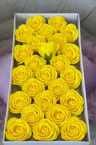 OEM Scented soap roses 8 cm Medium yellow