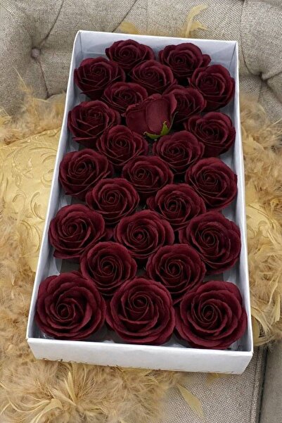 OEM Scented soap roses 8 cm Dark wine red
