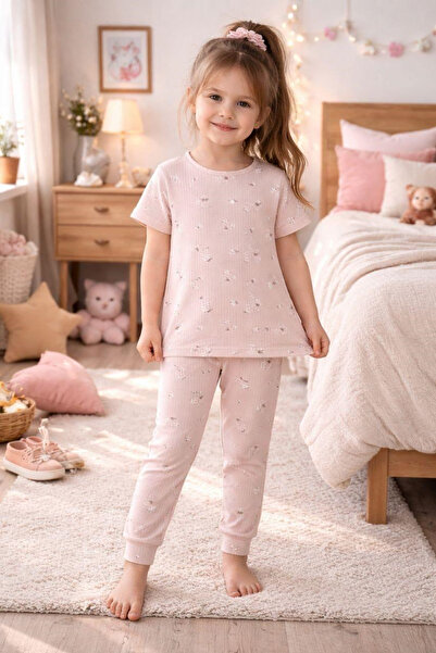 Hyd 0-4 Yaş Özel Baskılı Ve Desenli Bebek ve Fitilli Kız Çocuk Pijama Seti Ta...