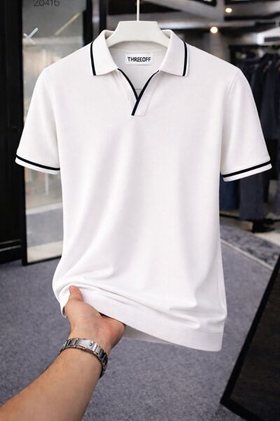 threeoff Ανδρικό Σετ με oversized μπλουζάκια πόλο με λαιμόκοψη σε σχήμα V, με...