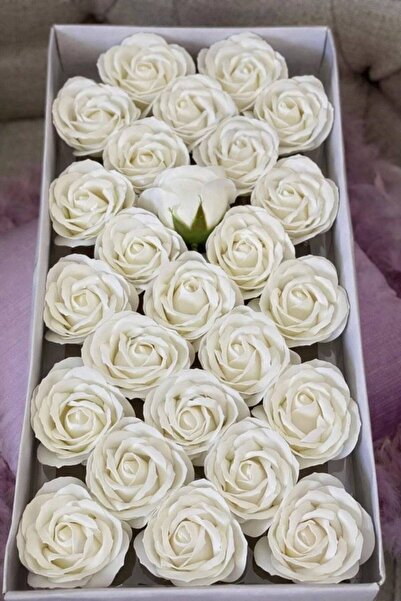 OEM Scented soap roses 8 cm White