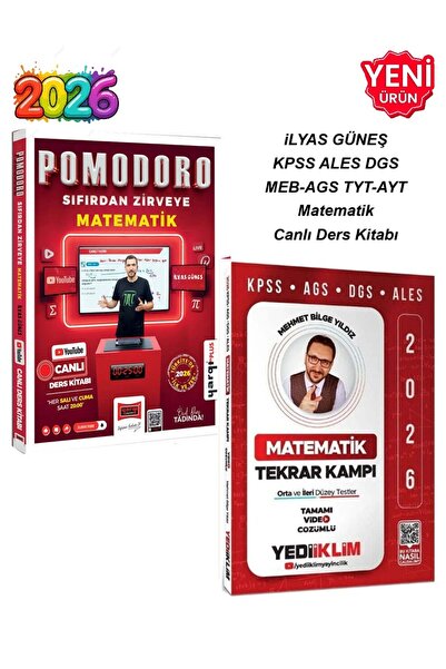 Yediiklim Yayınları Pomodoro Sıfırdan Zirveye KPSS ALES DGS MEB-AGS Matematik...