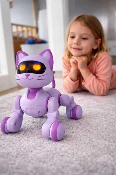 TOHA Kumandalı Akıllı Robot Kedi Oyuncak MOR -30 Fonksiyonlu, Dokunmatik, Işı...