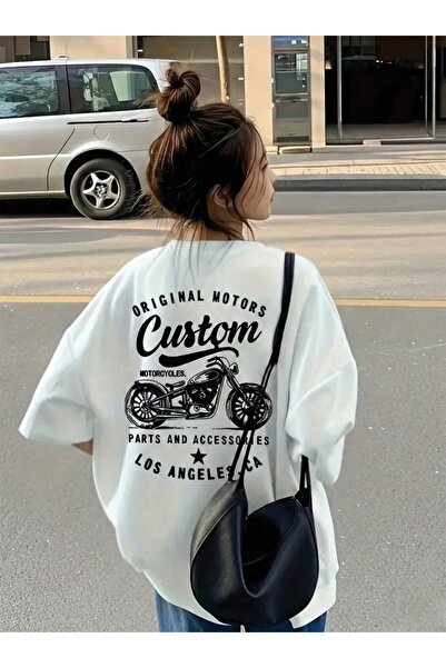 Marco Fresco Unisex svakodnevna oversize majica kratkih rukava sa štampom mot...