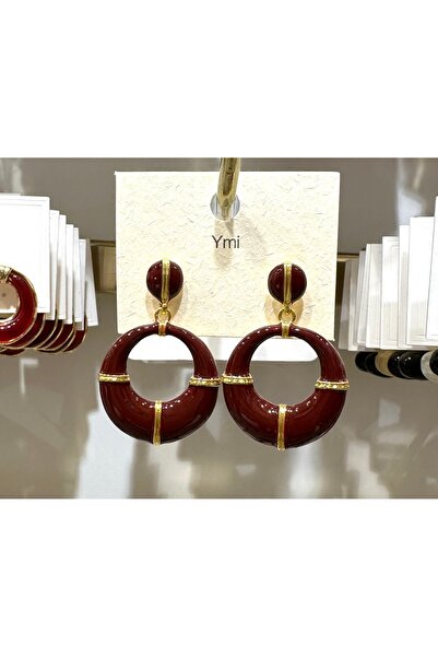 GLOW ACCESSORIES BAE Stainless Steel Vip Zra Model Gold Striped Dangle Earrings