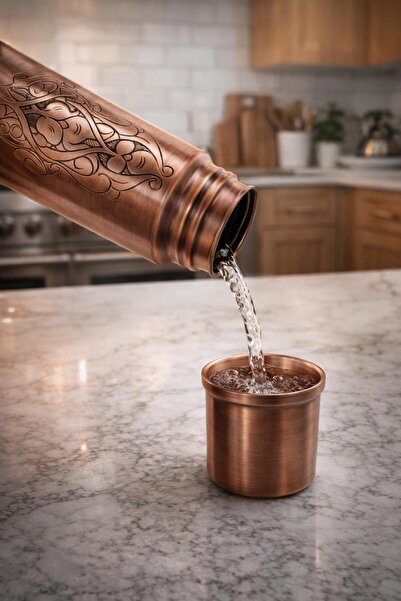 Tanrıkulu Bakırcılık Tanrıkulu Copper Antique Hand-Embroidered Copper Thermos...