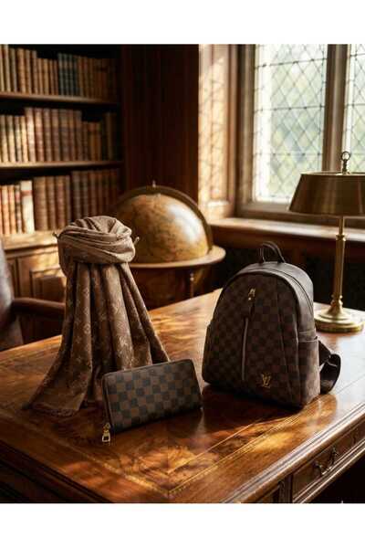 w white stars sports & wear Women-Girls Lv Pattern 3-Piece Set (Backpack+Wall...