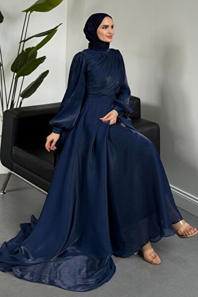 MERVEN AKYÜZ Florina Drapeli Janjan Abiye Lacivert