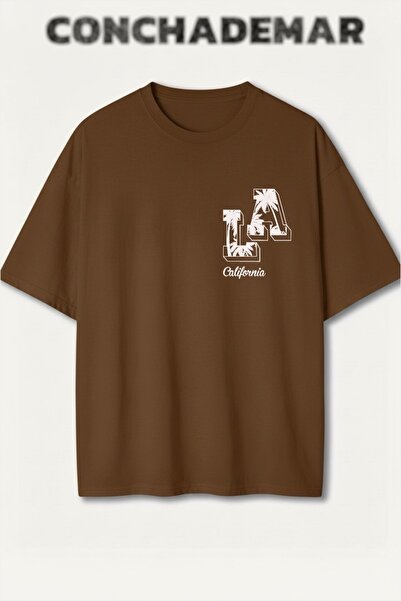 Vordevia Λος Άντζελες με τύπωμα Πρέμιουμ oversized Βαμβάκι lu T-shirt