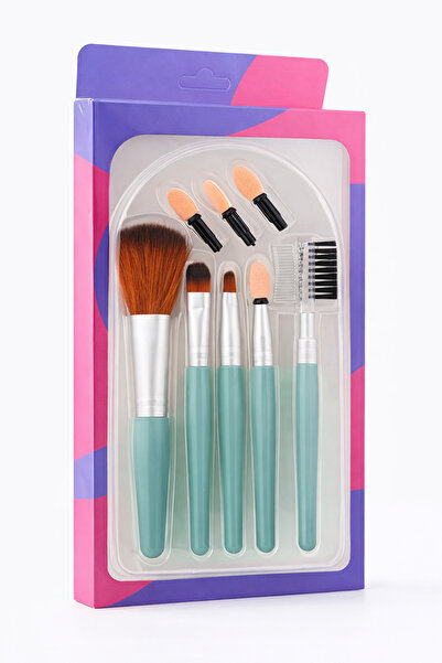 Masdala Egar Professional 8-Piece Makeup Brush Set Turquoise Soft Bristled Pr...