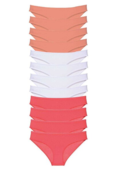 Mestore طقم سراويل داخلية نسائية من الليكرا مكونة من 12 قطعة، لون أبيض فوشيا