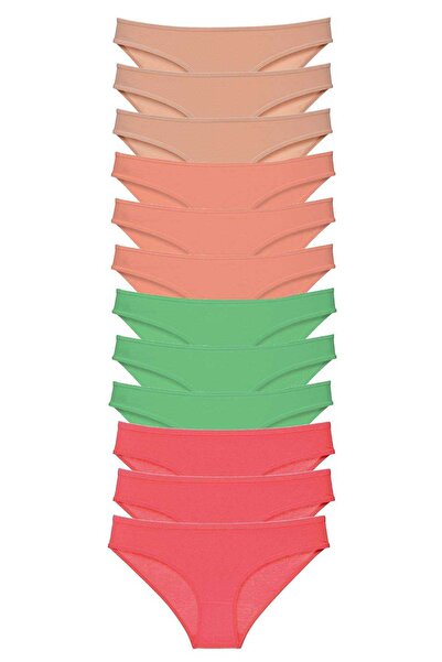 Mestore طقم سراويل داخلية نسائية من الليكرا مكونة من 12 قطعة، لون أخضر فوشيا