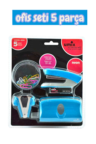 SEYFİKİRTASİYE Office desk supplies set stapler hole punch umix 5 piece