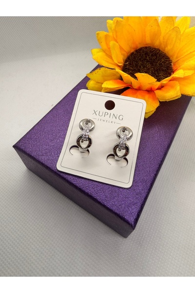 XUPING JEWELRY Jeweler's Series Zircon Stone Interlocking Knot Model Steel Ea...