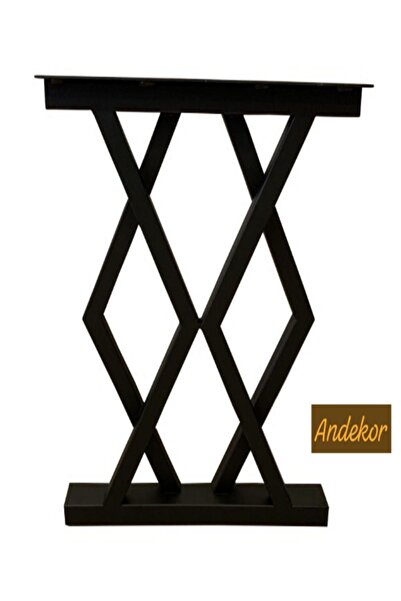 andekor قاعدة طاولة معدنية بتصميم ديكوري حديث 70x60 سم - 50x30 بروفايل أسود م...