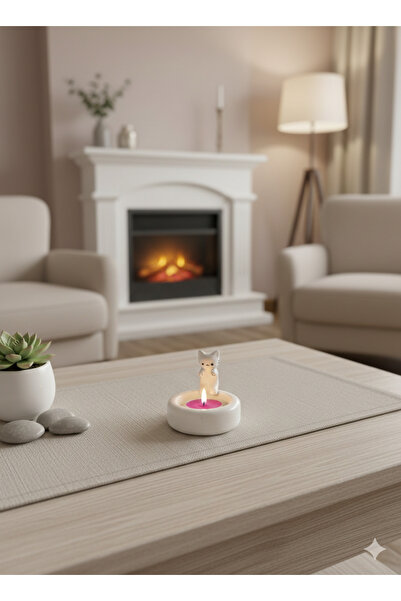 Butik Dekoratif kedi tealigt mumluk