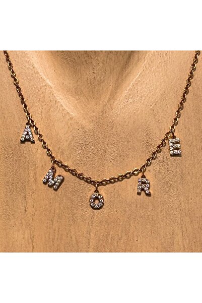 Elvia Atelier KİŞİYE ÖZEL İSİMLİ ÇELİK KOLYE (3-4-5-6 HARFLİ)