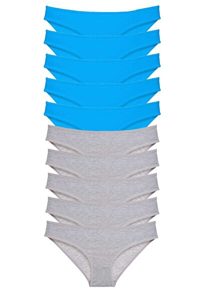 Mestore طقم نسائي من الليكرا مكون من 10 قطع باللون الرمادي والأزرق