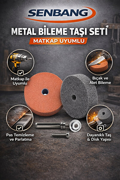 SENBANG Metal Bileme Taşı Seti Matkap Uyumlu – Çelik Bıçak Bileme, Parlatma v...