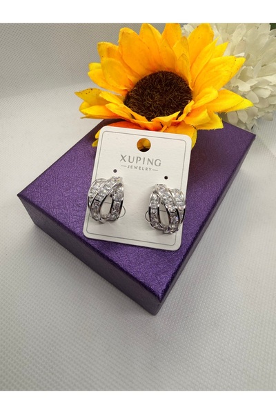 XUPING JEWELRY Jeweler's Series Zircon Stone Spiral Multi-Model Steel Earrings