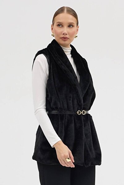 Özlem Yılmaz Store SİYAH PELUŞ YELEK