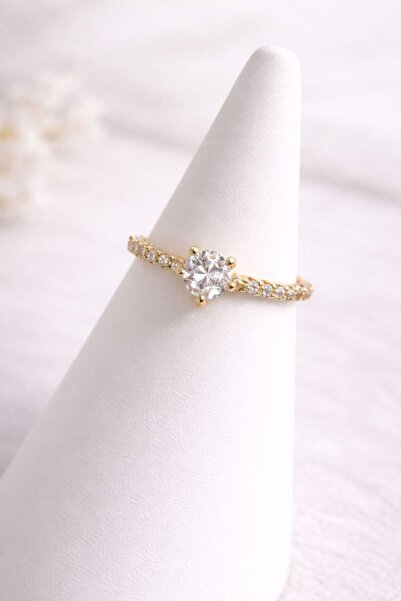 Çelik Ayarlanabilir Tektaş Yüzük – Gold