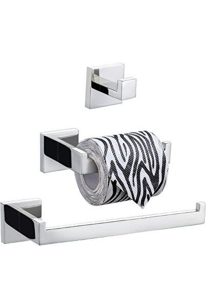 TURS 3-Piece Bathroom Accessory Set SUS 304 Stainless Steel Toilet Paper Hold...