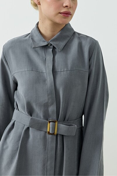 QANU Tokalı Elite Gömlek Füme