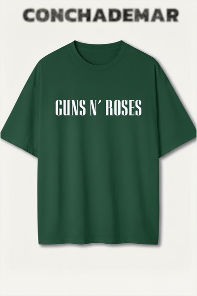 Vordevia Guns N' Roses Printed Premium Oversized Cotton Lu T-Shirt