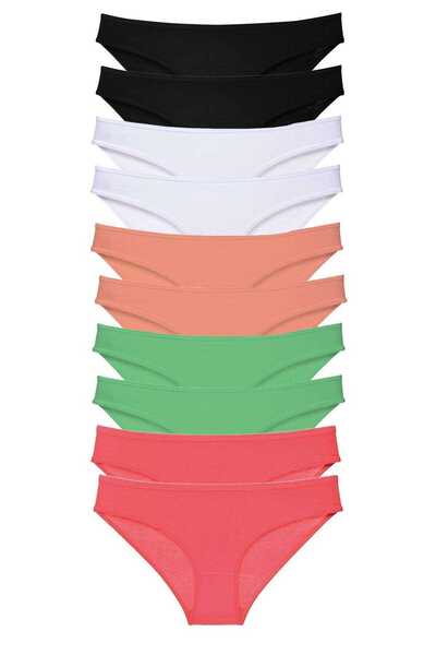 Mestore طقم سراويل داخلية نسائية من الليكرا مكونة من 10 قطع 504