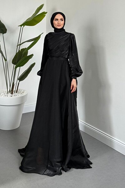 MERVEN AKYÜZ Florina Drapeli Janjan Abiye Siyah