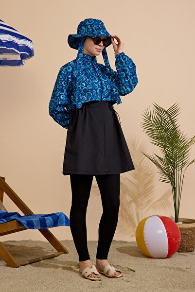 GAVLİA Women's Hijab Swimsuit Set of 5, Full Coverage with Zipper..