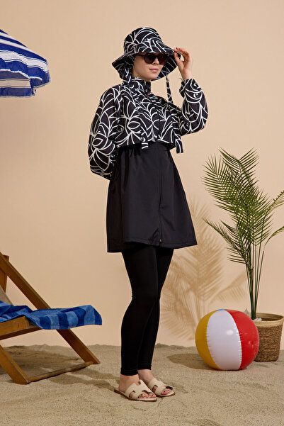 GAVLİA Women's Hijab Swimsuit Set of 5, Full Coverage with Zipper..