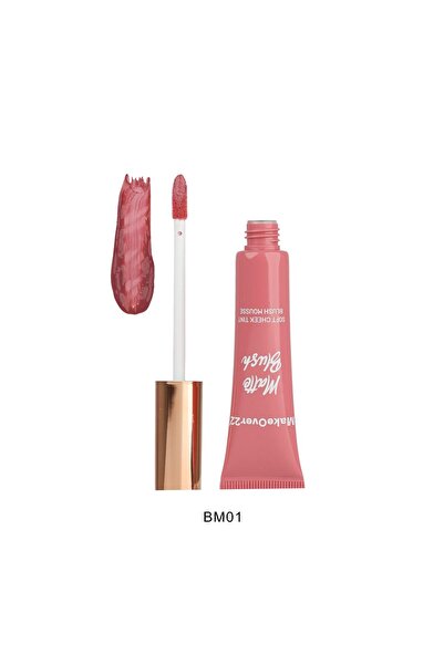 Makeover22 أحمر خدود سائل غير لامع مع لون وردي عنبي BM01