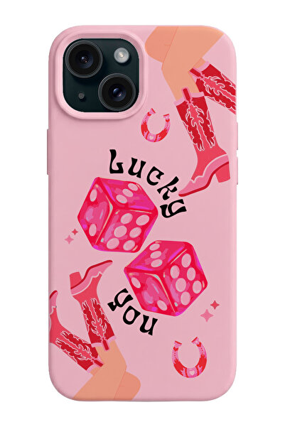 shoptocase iPhone 15 Compatible Lucky Dice Patterned Inner Microfiber and Out...