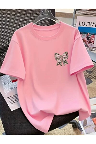 FUFLUNS ΜΠΛΟΥΖΑΚΙ OVERSIZE ΜΕ ΣΤΑΜΠΑ ΡΟΖ ΛΕΟΠΑΡ ΚΟΡΔΕΛΑΣ, UNISEX ΓΥΝΑΙΚΕΙΟ/ΑΝ...