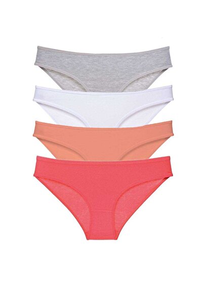 Mestore طقم سراويل داخلية نسائية من الليكرا مكونة من 4 قطع باللون الرمادي وال...