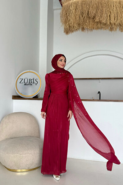 ZÜBİŞ BUTİK Nisa Zarif Pelerinli Tesettür Abiye