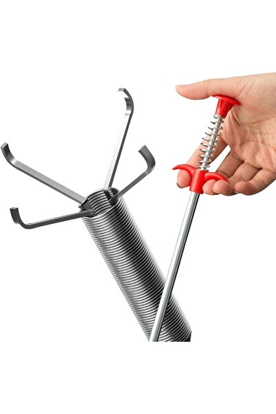 AyrStore Tıkanıklık Açma Makinesi – 90 cm Yaylı Kancalı Gider Borusu Temizlem...