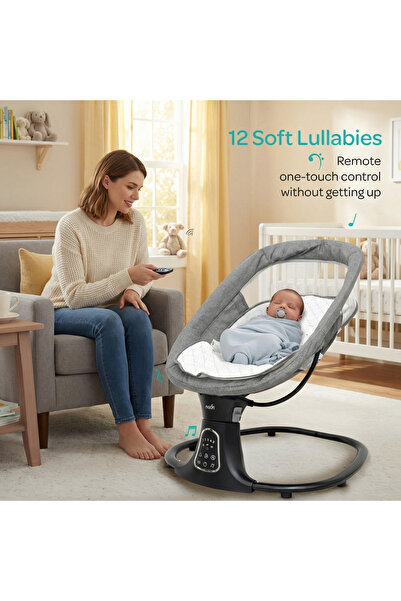 Genaric Electric Baby Swing with Remote, Music & Motion Sensor (0–6M, Up to 9kg)