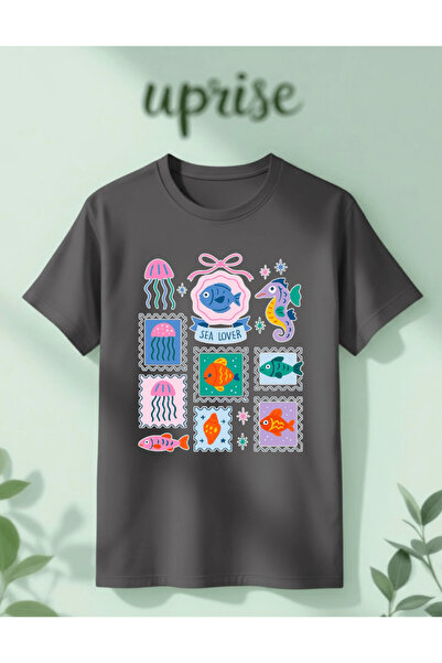 Vordevia Λάτρης της Θάλασσας με τύπωμα Βαμβάκι lu oversized Μπλουζάκι